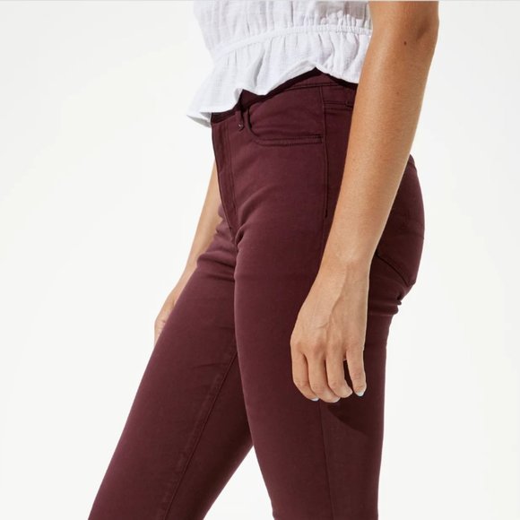 American Eagle Hi-Rise 'Super Super Stretch' Burgandy Jeggings - Picture 9 of 10